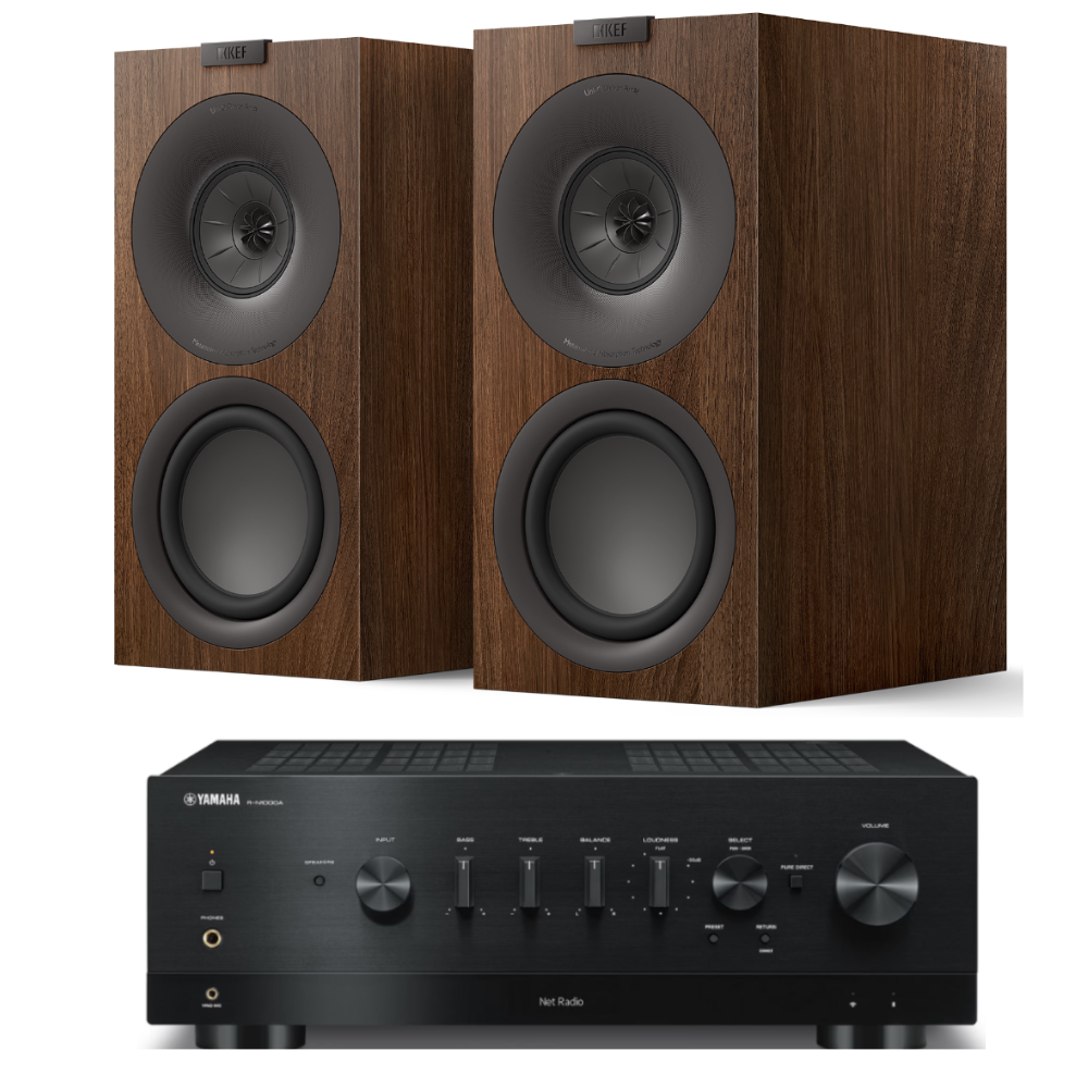 KEF Q Concerto Speakers, Yamaha R-N1000A Network Receiver and AQ cables Pack|Australia Hi Fi3