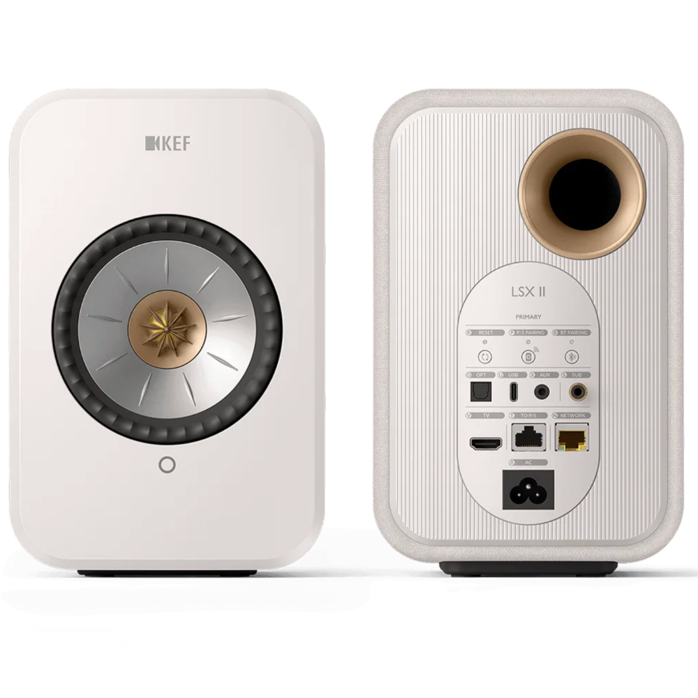 KEF LSX II Bookshelf Speakers, Kube Subwoofer Bundle
