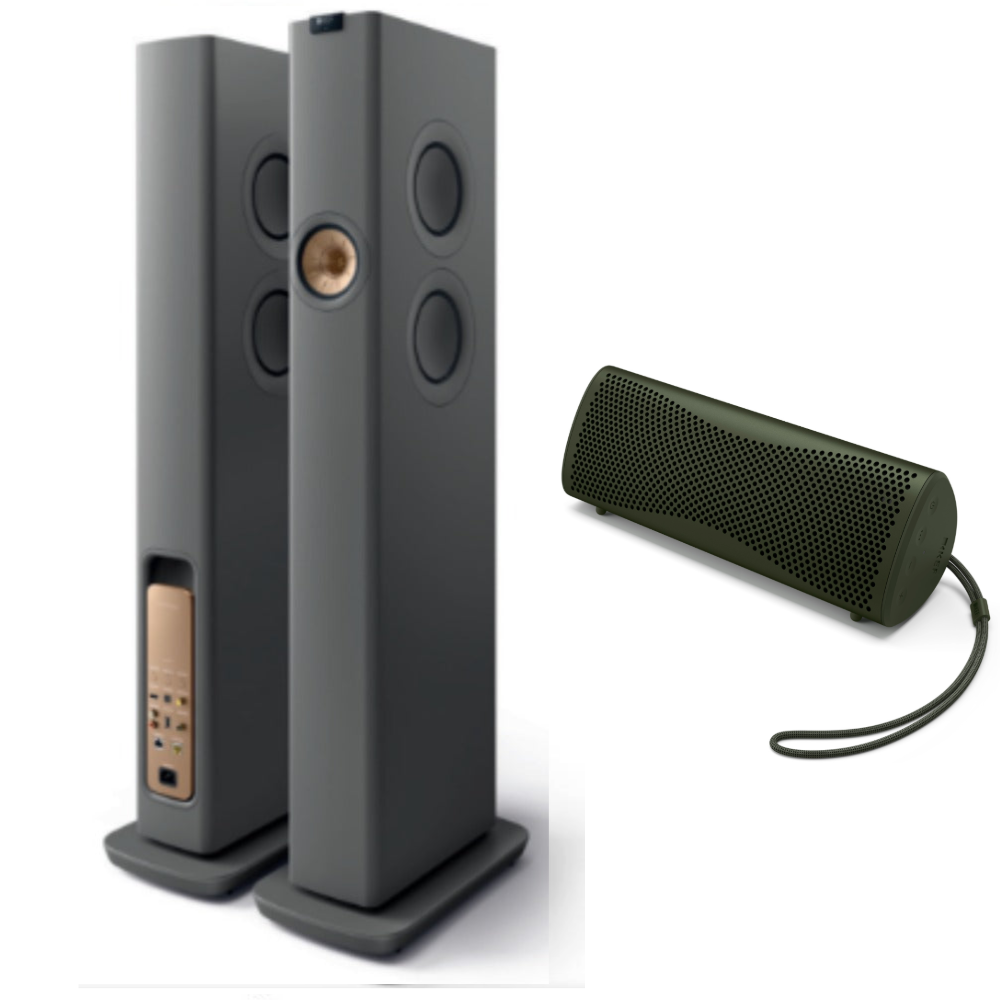 KEF|LS60 Wireless Floorstanding Speakers and KEF Muo speaker bundle|Australia Hi Fi3