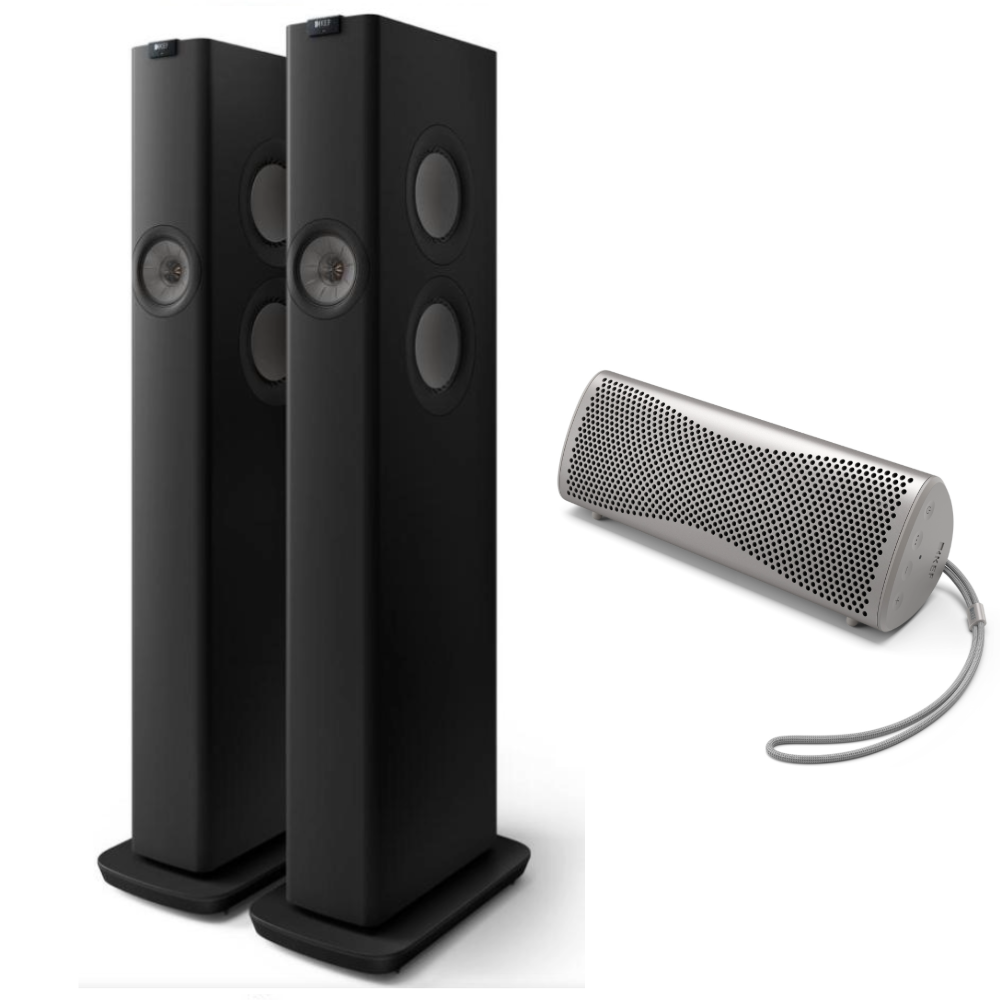 KEF LS60 Wireless Floorstanding Speakers and KEF Muo speaker bundle