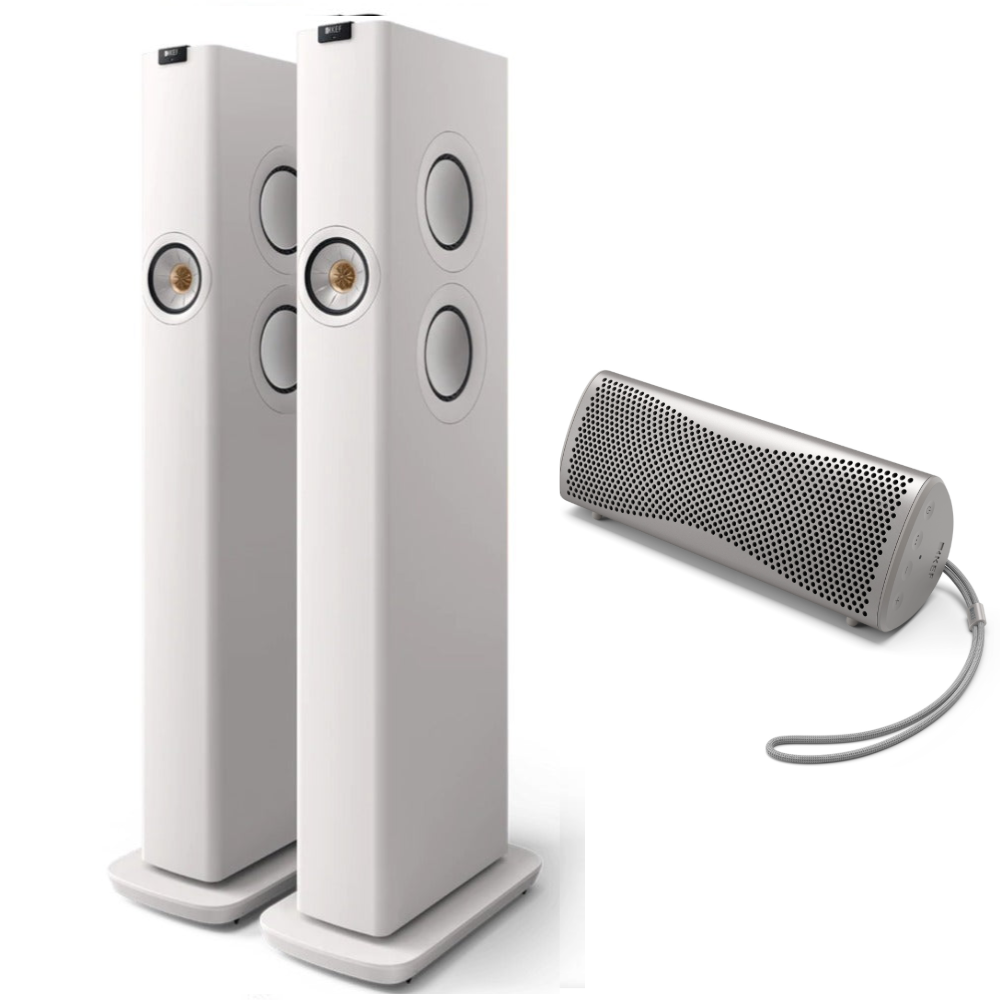 KEF LS60 Wireless Floorstanding Speakers and KEF Muo speaker bundle