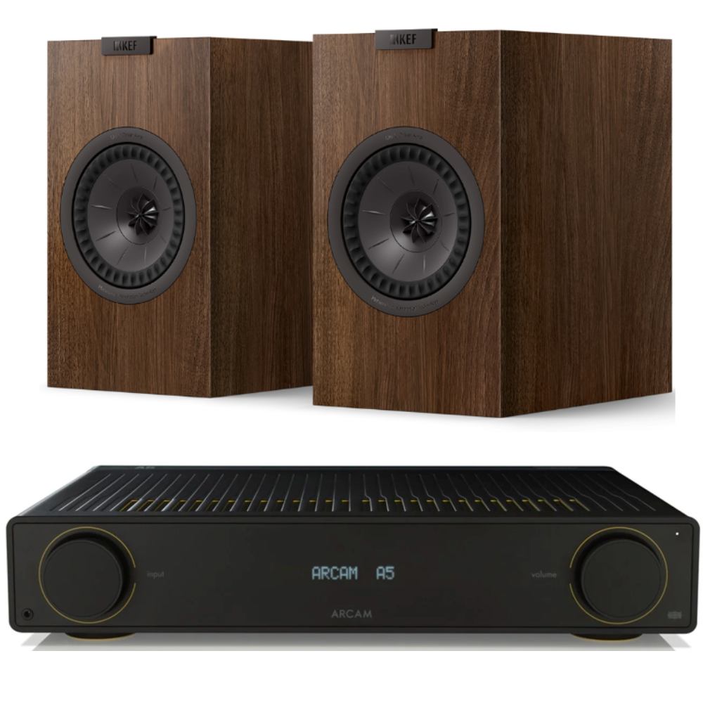 Arcam A5+ Amplifier and KEF Q1 Meta Bookshelf Speakers Package|Melbourne Hi Fi2