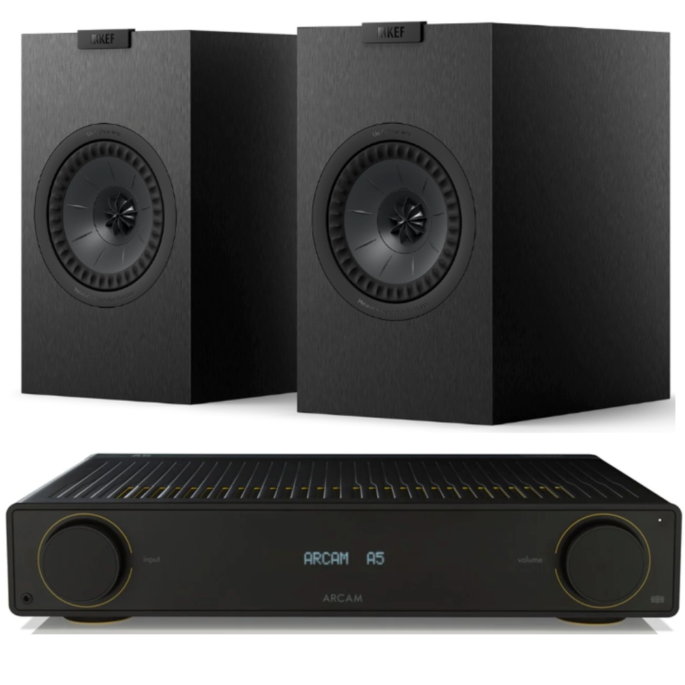 Arcam A5+ Amplifier and KEF Q1 Meta Bookshelf Speakers Package|Melbourne Hi Fi3