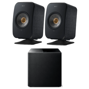 KEF|LSX II Bookshelf Speakers, Kube 8b MIE Subwoofer and P1 Desk Pad Bundle|Australia Hi Fi1