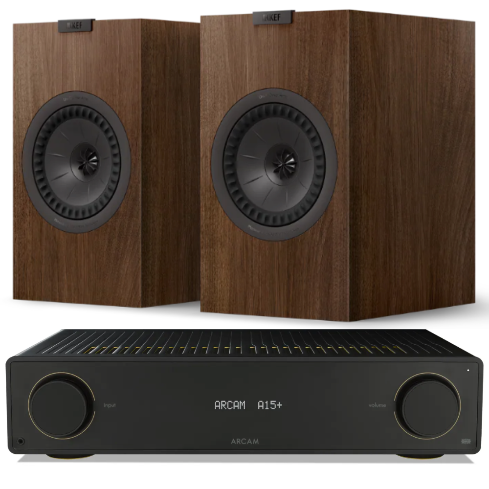 Arcam A15+ Integrated Amplifier and KEF Q3 Meta Bookshelf Speakers Package
