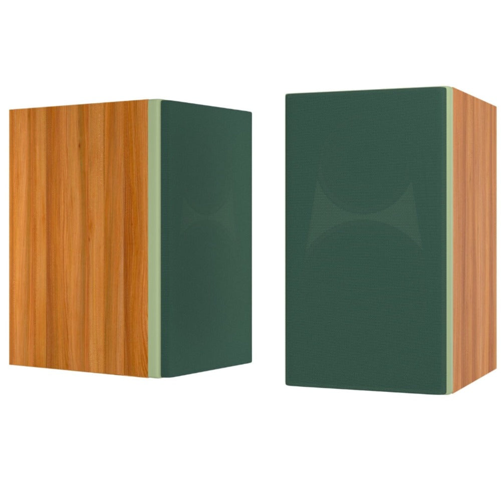 Encel Gelati Bookshelf Speakers Caramel Walnut/Green