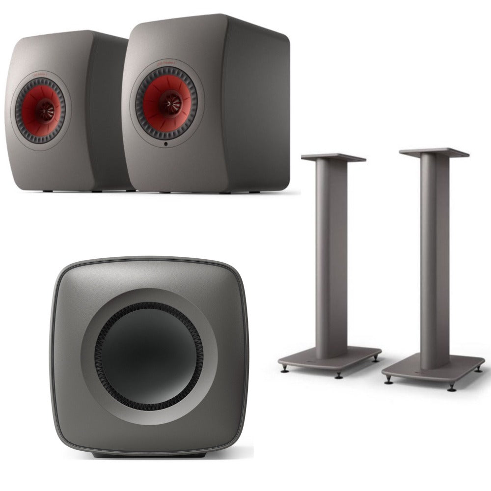 6KEF | LS50 Wireless II Speakers, KC Subwoofer and S2 Floor Stands Bundle | Australia Hi Fi